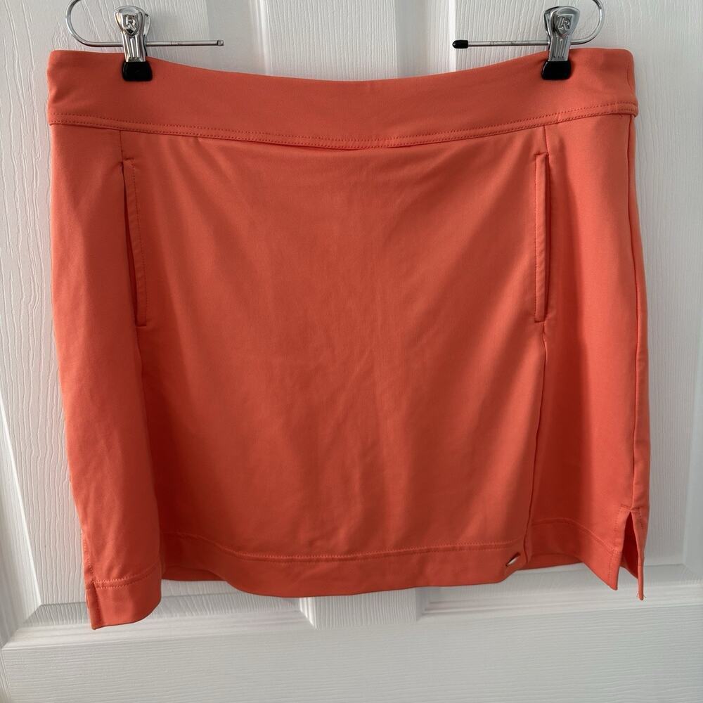 Dockers Golf Skort Women’s Large Coral Orange Athletic Stretch Skirt Shorts